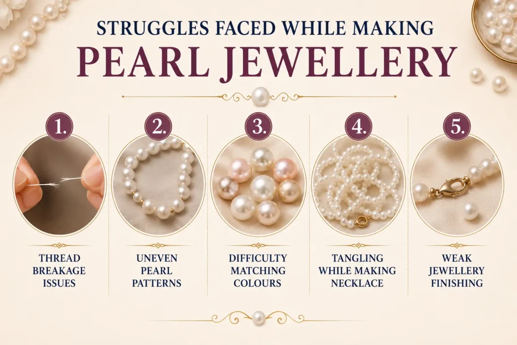 struggles faced while making pearl jewellery