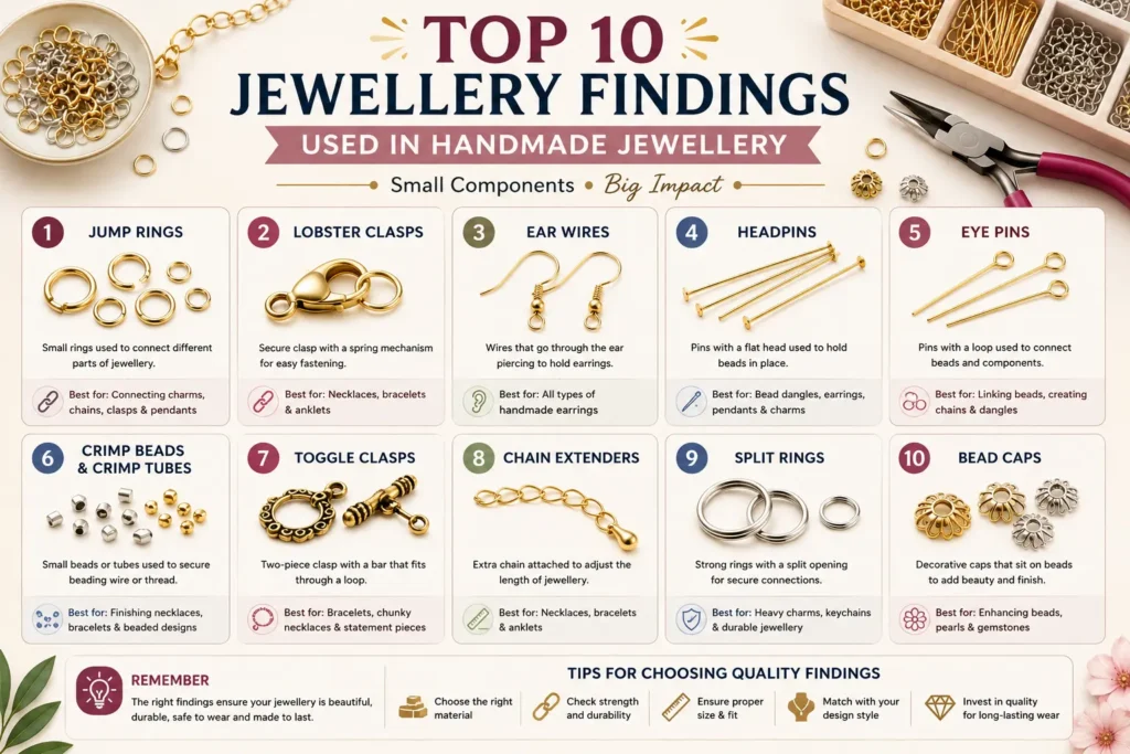 Top 10 Jewellery Findings Used in Handmade Jewellery: The Complete Guide for Jewellery Makers top 10 jewellery findings