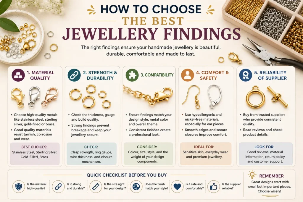 Top 10 Jewellery Findings Used in Handmade Jewellery: The Complete Guide for Jewellery Makers how to choose the best jewellery findings